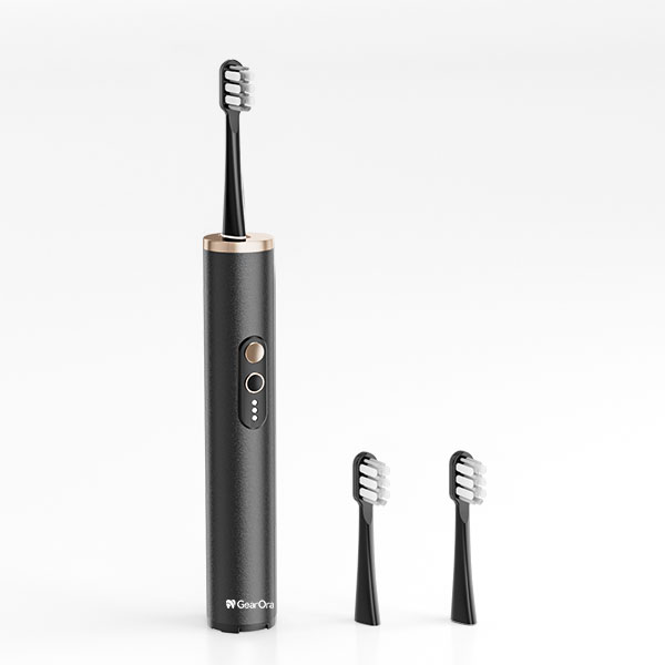 GearOra Portable Retractable Sterilizing Sonic Electric Toothbrush Black
