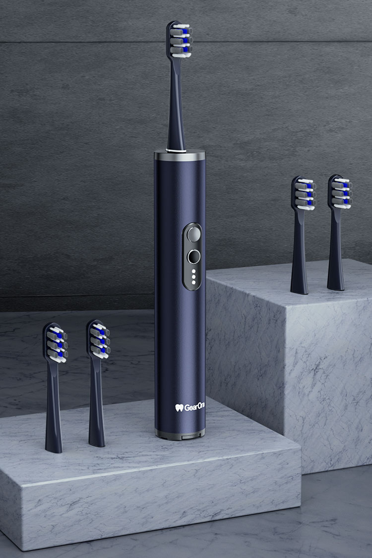 GearOra Portable Retractable Sterilizing Travel Electric Toothbrush Blue